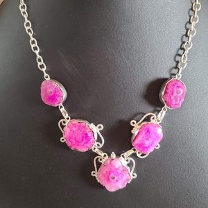 Pink Sterling Silver *Dried Solar Quartz* necklace
